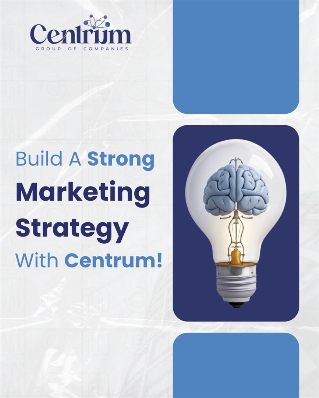 Centrum post: Build a strong marketing strategy with Centrum, with a brain inside a light bulb