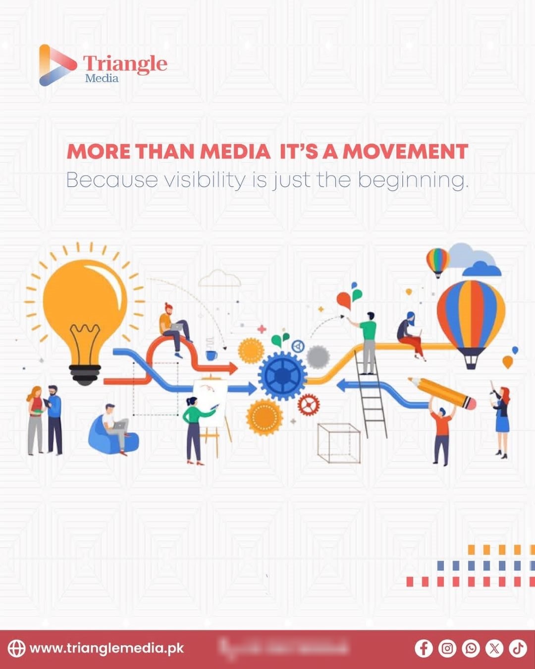 Triangle Media post: More than media, it's a movement. An illustrated team works on ideas