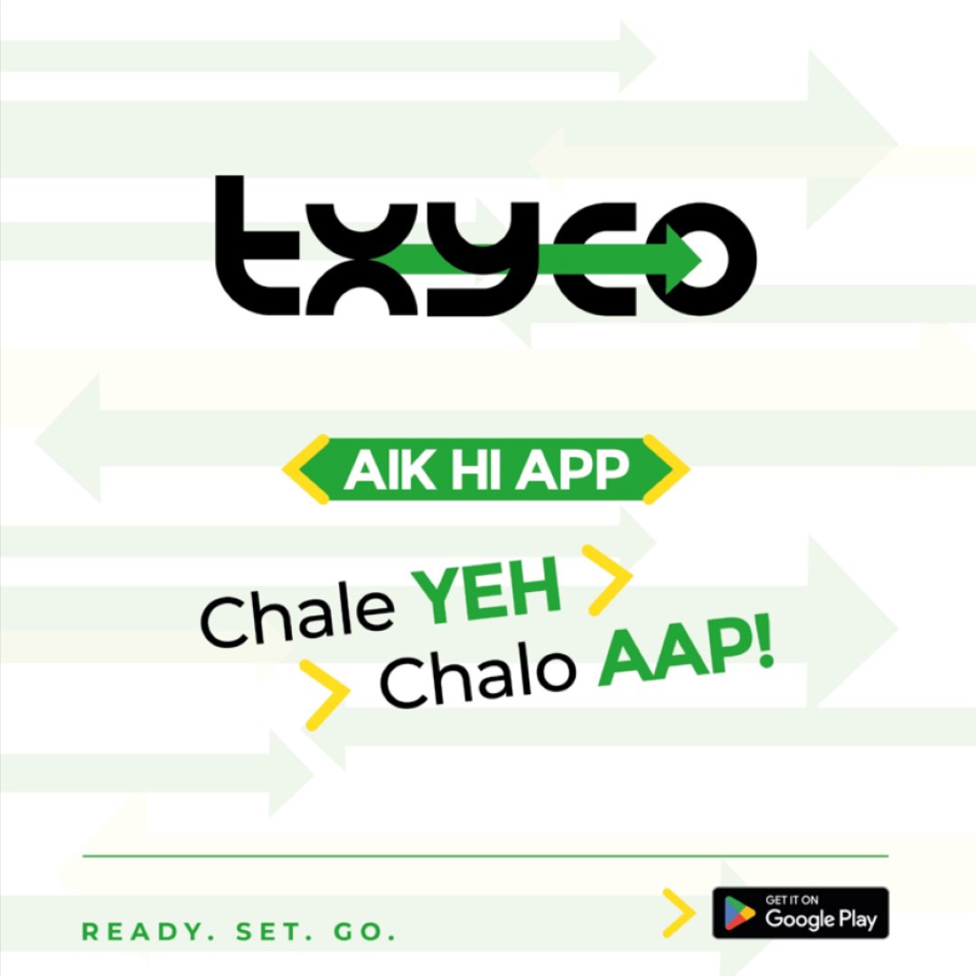Aik hi app logo post on white: txyco, Chale yeh, Chalo aap